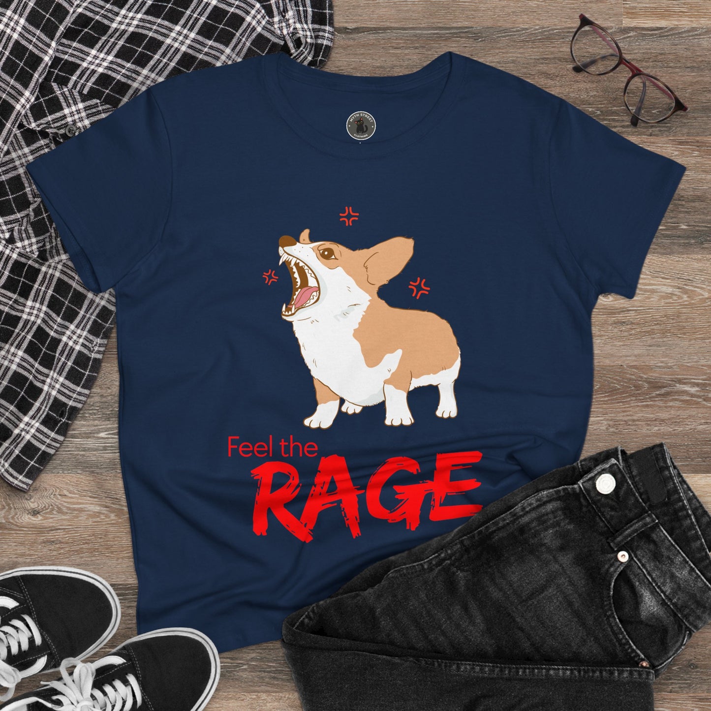 Feel the Rage Women's Midweight Cotton Tee