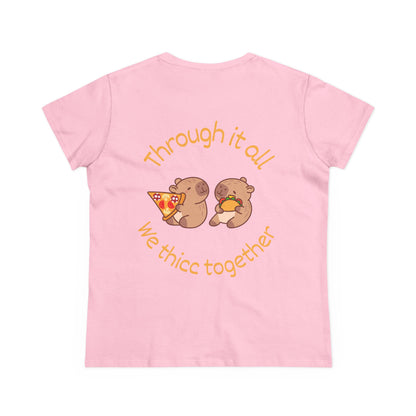 Capybara Friendship Shirt - Thicc Together Cotton Tee