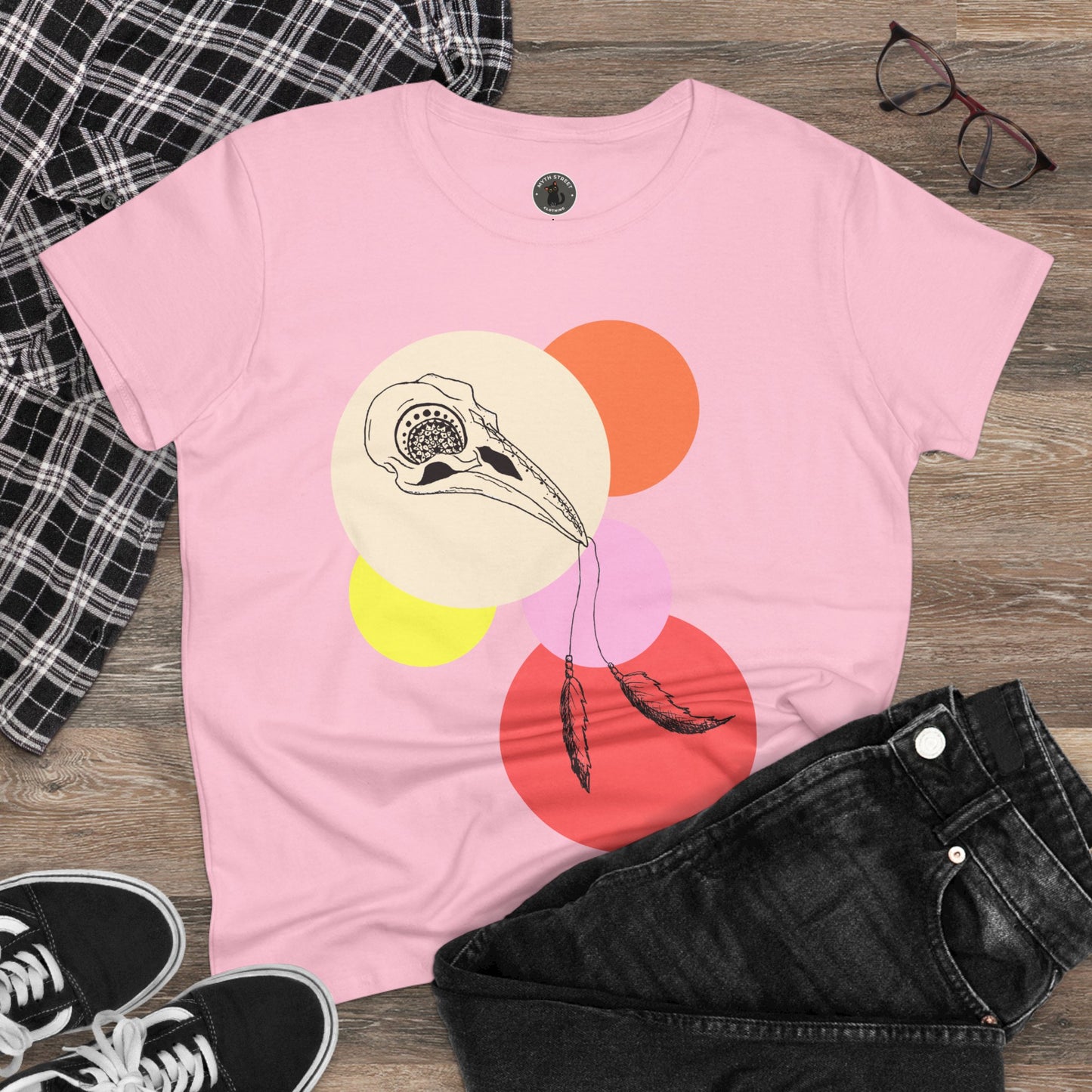 Crow Skull Women's Midweight Cotton Tee