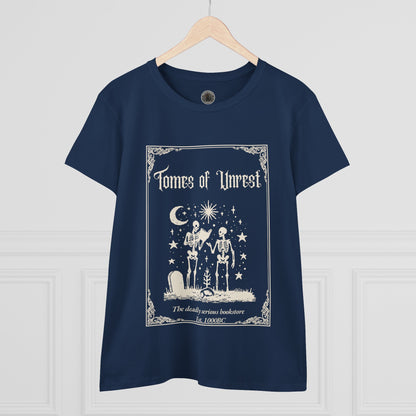 Tomes of Unrest Skeleton Bookstore Women's Tee