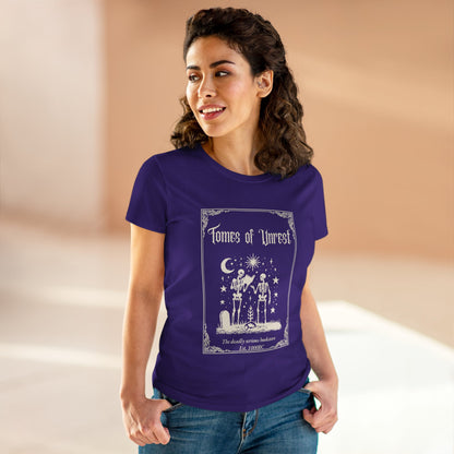 Tomes of Unrest Skeleton Bookstore Women's Tee