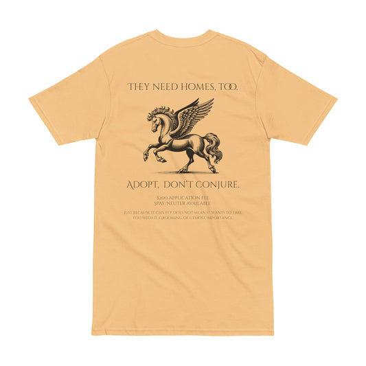 Adopt Pegasus Heavyweight Tee - Perfect Gift for Animal Lovers, Vegan Fashion, Summer Wear, Eco-Friendly Style, Unique Graphic Tee