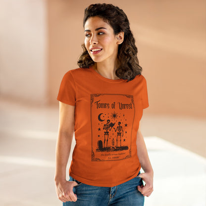 Tomes of Unrest Skeleton Bookstore Women's Tee