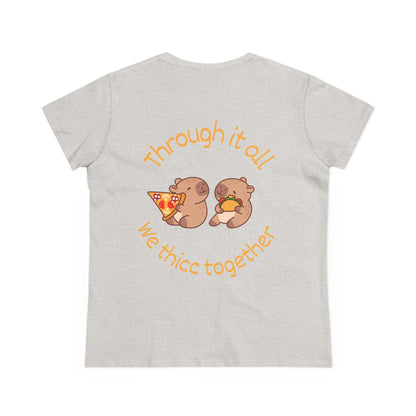 Capybara Friendship Shirt - Thicc Together Cotton Tee