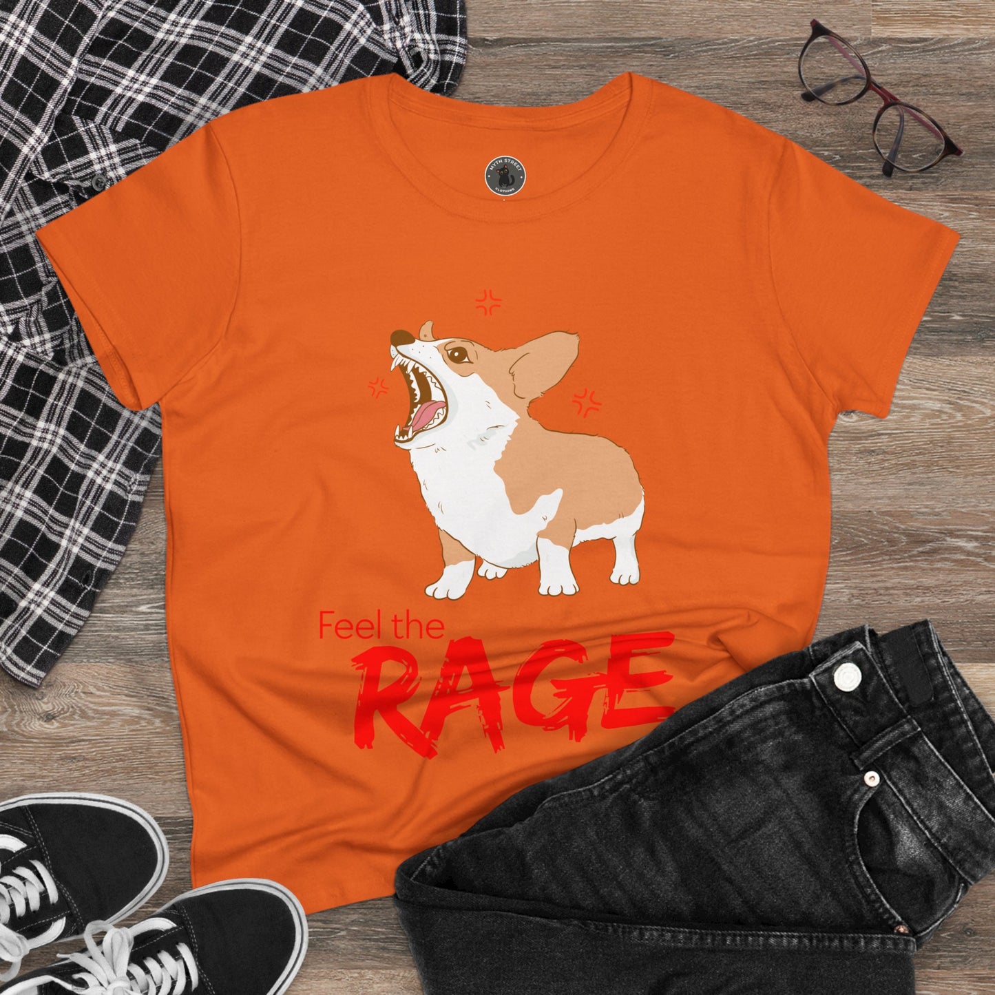 Feel the Rage Women's Midweight Cotton Tee