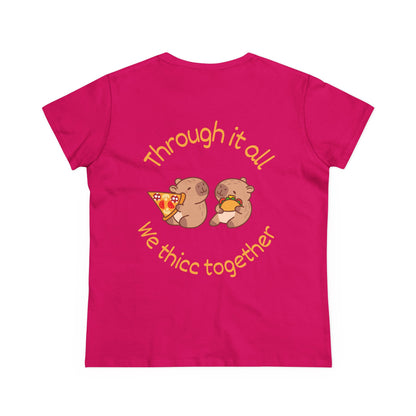 Capybara Friendship Shirt - Thicc Together Cotton Tee