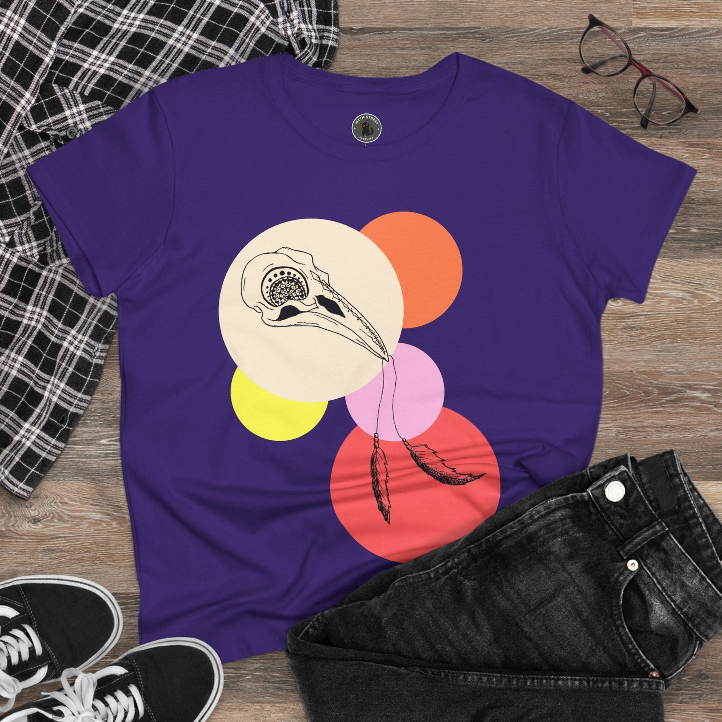 Crow Skull Women's Midweight Cotton Tee