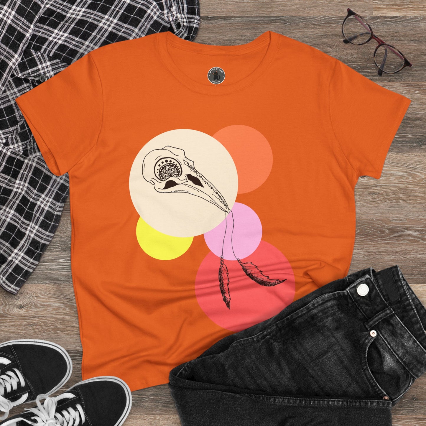 Crow Skull Women's Midweight Cotton Tee