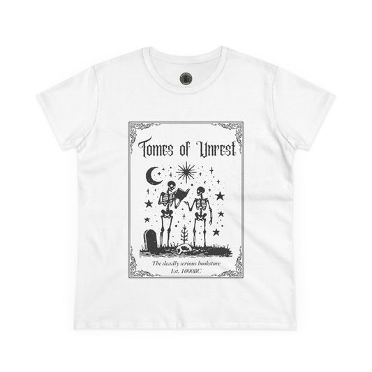 Tomes of Unrest Skeleton Bookstore Women's Tee