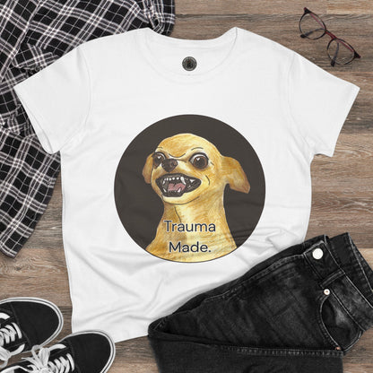 Women's Tee - Chihuahua 'Trauma Made' Growling Shirt
