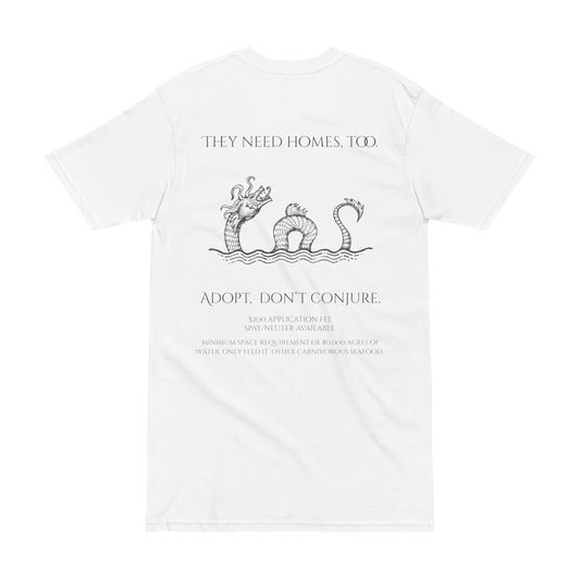 Adopt Sea Monster Men's Heavyweight Tee - Adopt Don't Conjure, Animal Lover Gift, Casual Wear, Eco-Friendly Fashion, Unique Graphic T-Shirt