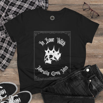 In Love with Morally Grey Men - Dark Romance Novel Cotton Bookworm Shirt for Women