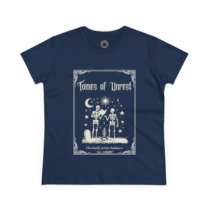 Tomes of Unrest Skeleton Bookstore Women's Tee
